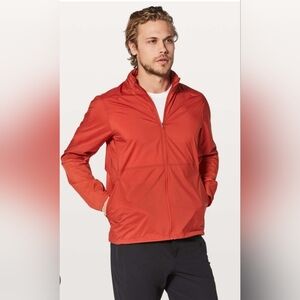​Lululemon Fast and Free Jacket XL Canyon Rock Rust Orange Hidden Hood Running